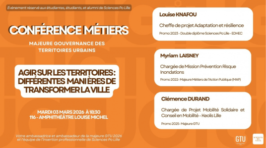 Conférence métiers - majeure Gouvernance des Territoires Urbains (GTU)