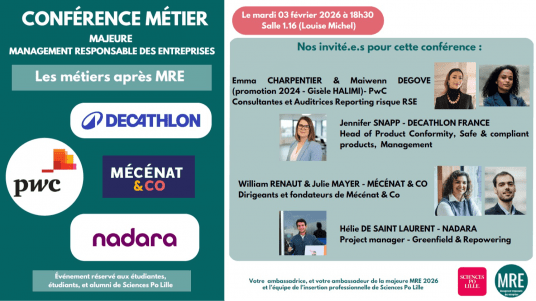 Conférence métiers - Majeure Management Responsable des Entreprises (MRE)