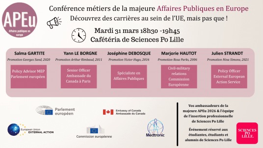 Conférence métiers : La diversité des métiers après la majeure Affaires Publiques en Europe (APEU)