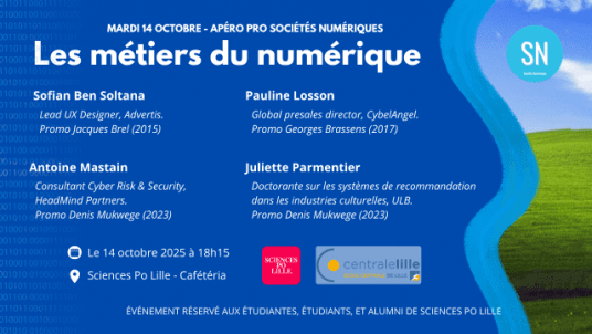 Apéro pro - Les métiers du numérique - Majeure Sociétés Numériques (SN)