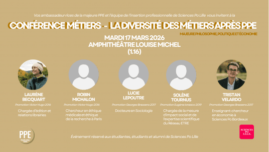 Conférence métiers -  La diversité des métiers après la majeure Philosophie, Politique, Economie (PPE)