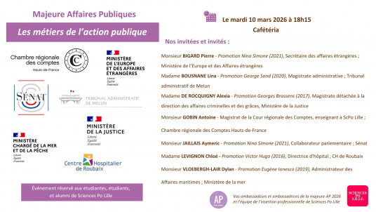 Conférence métiers - Les métiers de l’action publique | Majeure Affaires Publiques (AP)