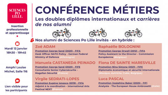 Conférence métiers en hybride - Les doubles diplômes internationaux et carrières de nos alumni