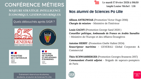 Conférence métiers - Quels débouchés après la majeure SIGR ? (Stratégie, Intelligence économique et Gestion des Risques)